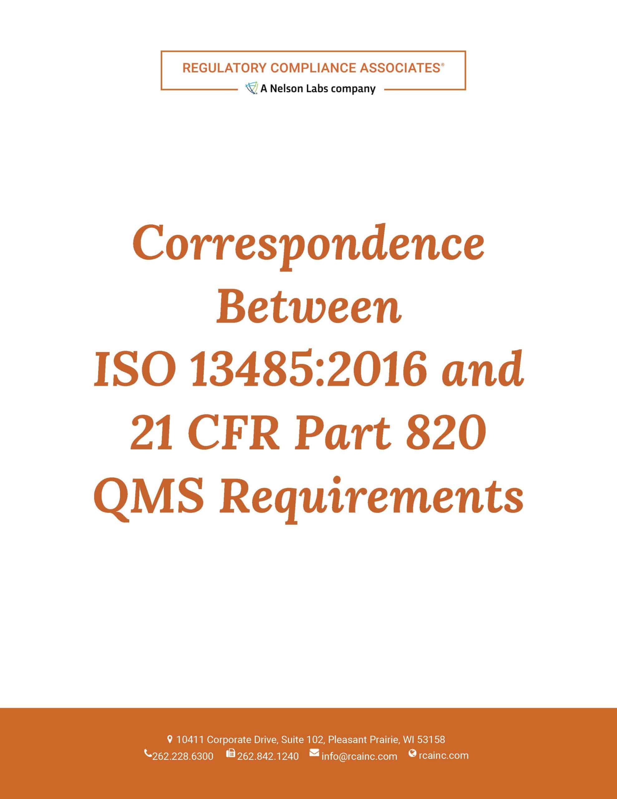 ISO 13485 & 21 CFR 820