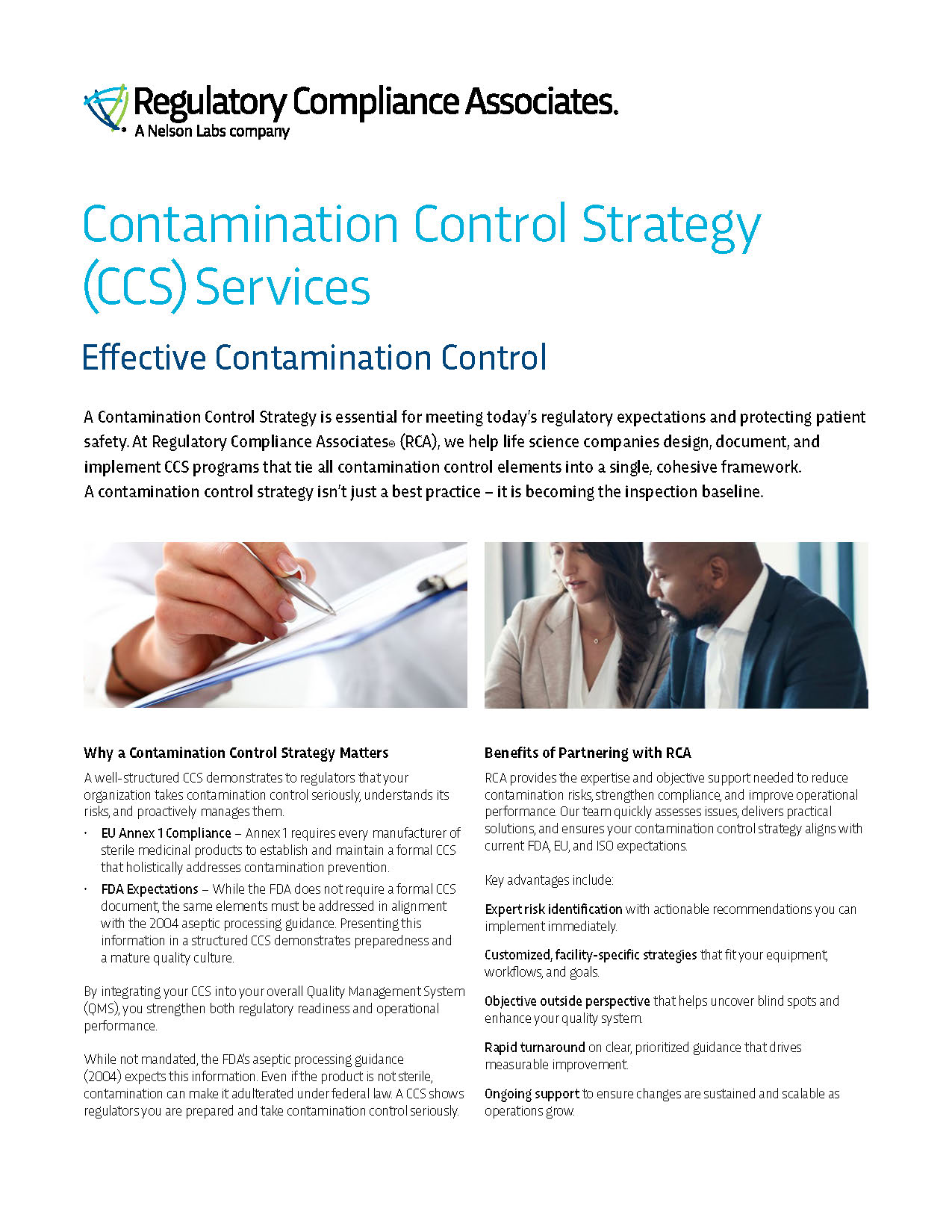 Contamination Control Strategy (CCS) Services