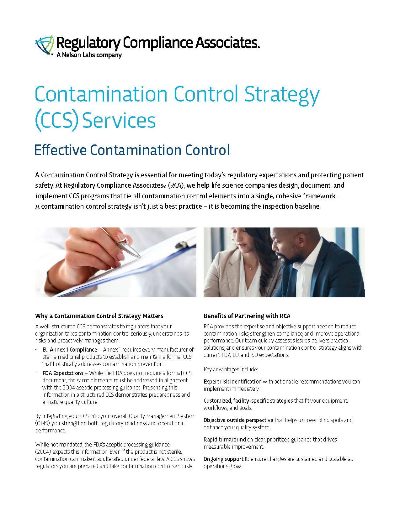 Contamination Control Strategy (CCS) Services